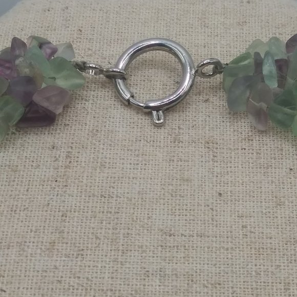 Amethyst and Aquamarine Wide Strand Chip Necklace - Picture 6 of 7